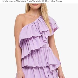 Endless Rose One-Shoulder Ruffled Mini Dress - Lavender